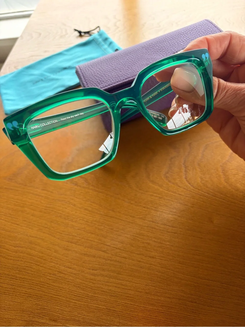 Kirk and Kirk Haiku Collection Green Square Sunglasses by
